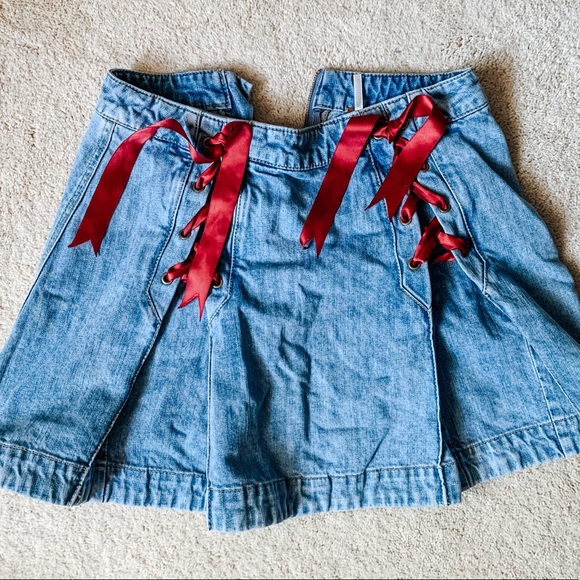 Free People Jean Skirt - Picture 1 of 2